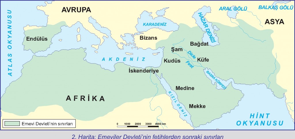 Emeviler Devleti'nin fetihlerden sonraki sınırları