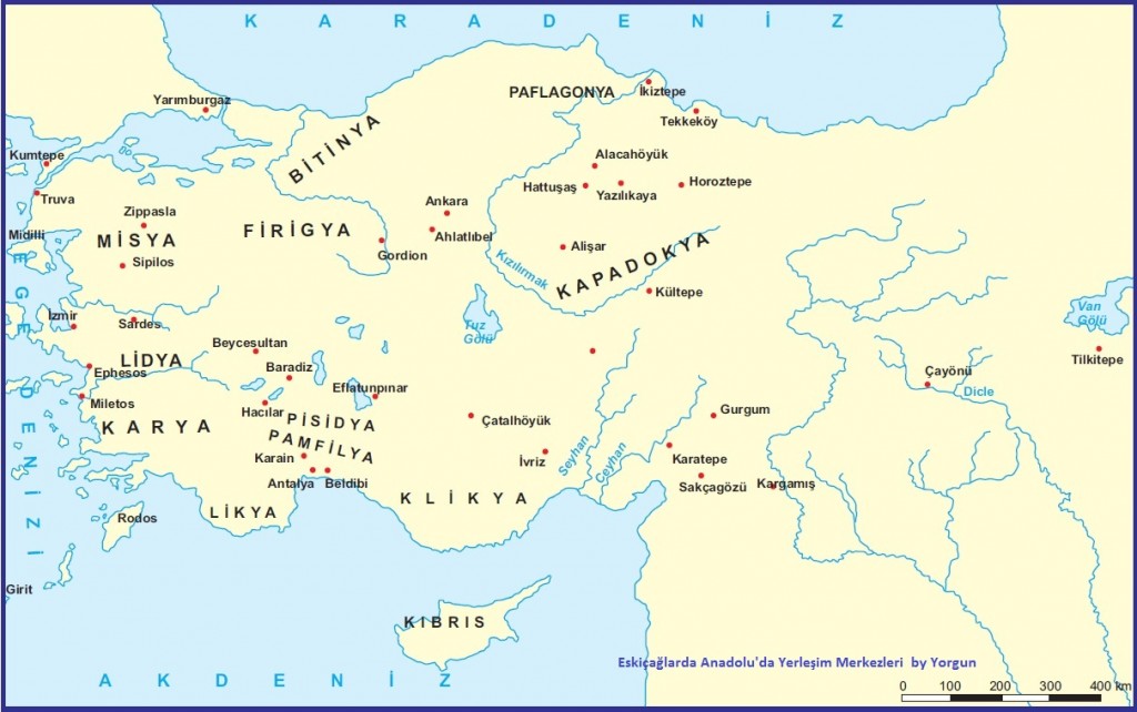 Eski çağlarda Anadolu’daki yerleşim yerleri