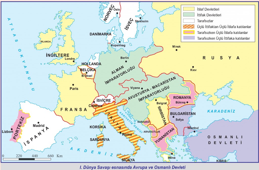 I.Dünya Savaşı esnasında Avrupa ve Osmanlı Devleti