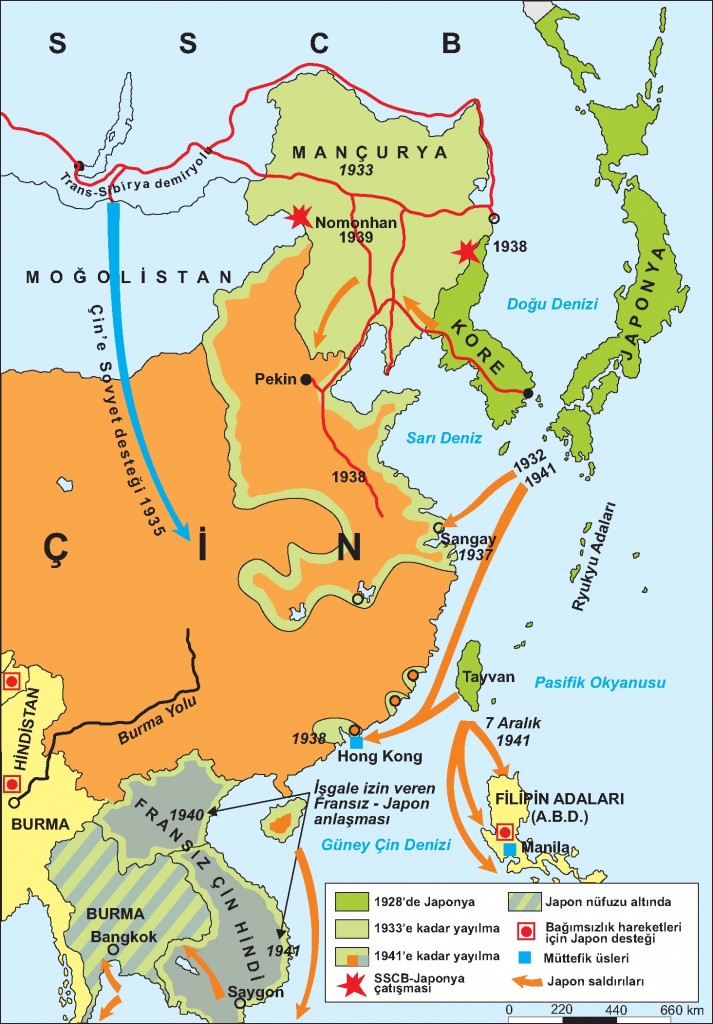 Japonya'nın 2.Dünya Savaşı Öncesi ve Savaş Sırasında Ele Geçirdiği Yerler
