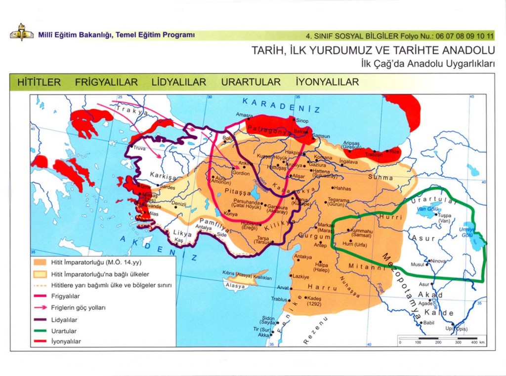 İlkçağ Anadolu Uygarlıkları Haritası